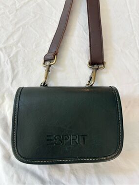 Esprit Forest Green Crossbody with Brown Strap
